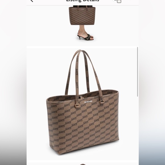 🔥BALENCIAGA Signature Monogram Shopper Tote Bag - Picture 6 of 8